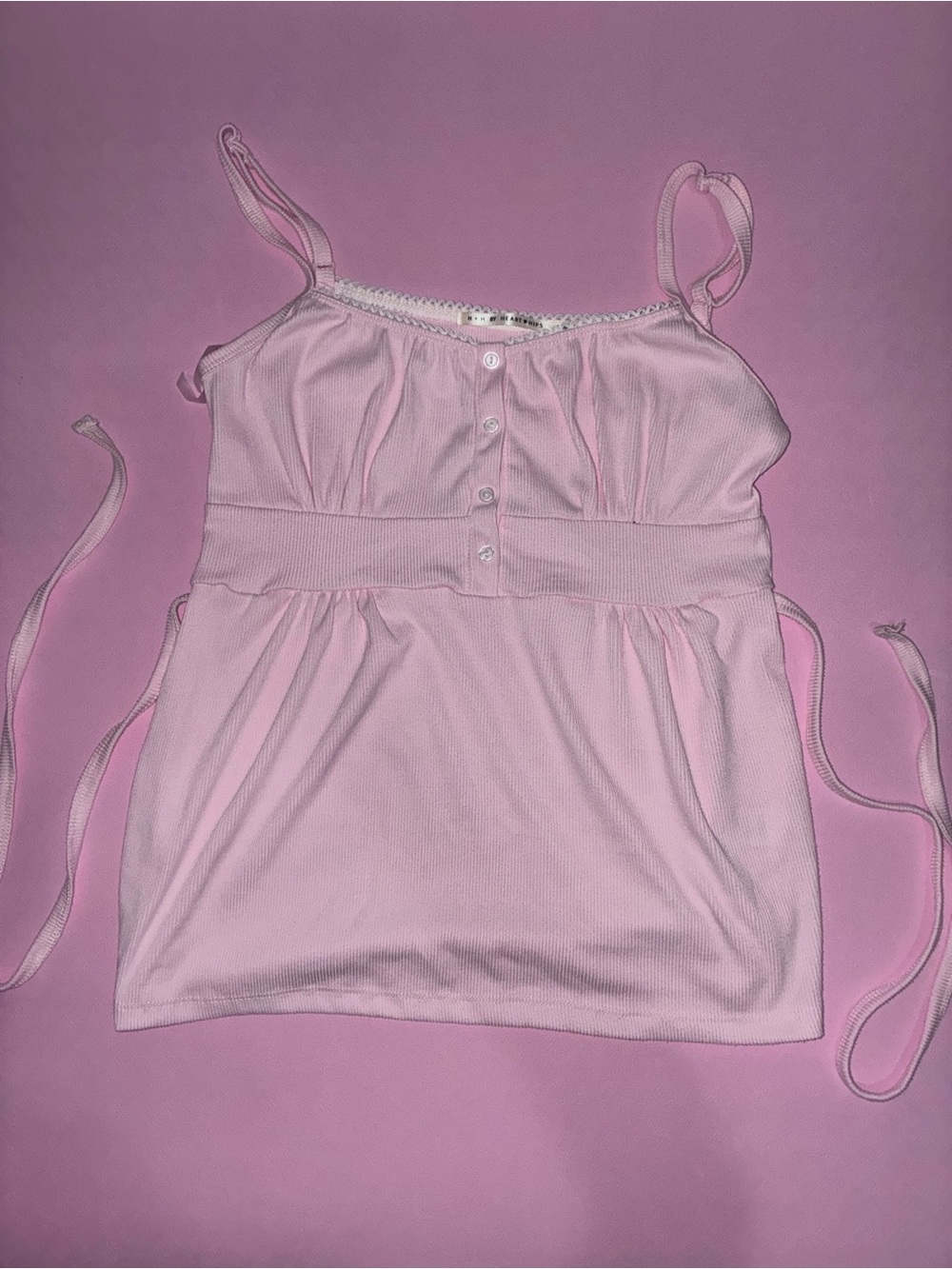 Pink Sleeveless Button-Front Cami Top